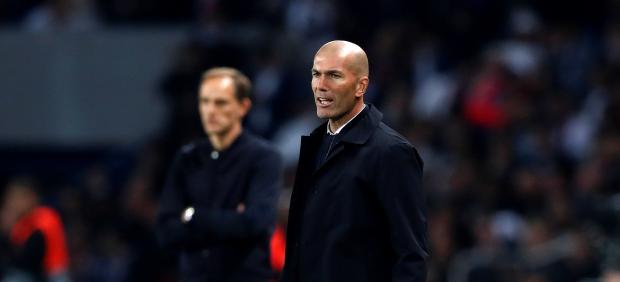 Zinedine Zidane, en la derrota del Real Madrid contra el PSG