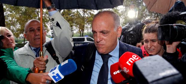 Javier Tebas, declara como testigo en el juicio del presunto amaño del encuentro entre el Levante y el Zaragoza