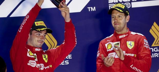 Sebastian Vettel y Charles Leclerc