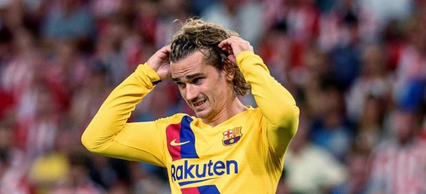 Antoine Griezmann, con el Barcelona en San Mamés