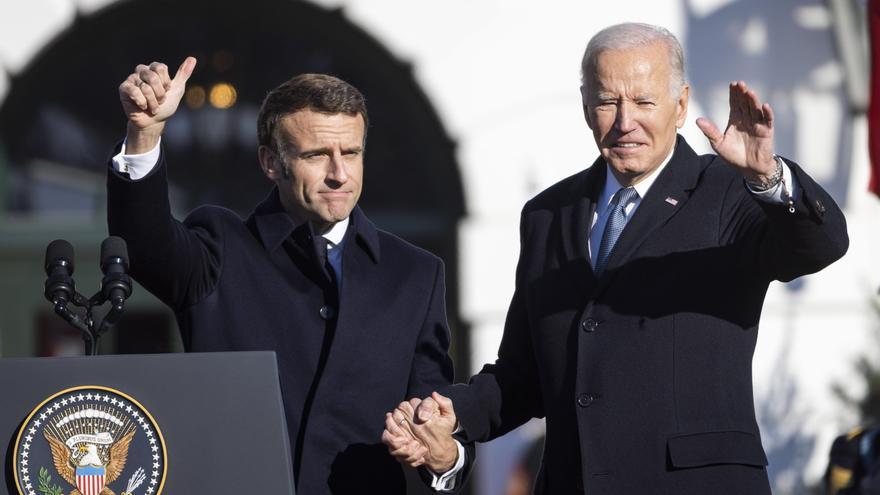 Biden se reúne con Macron en Washington: 
