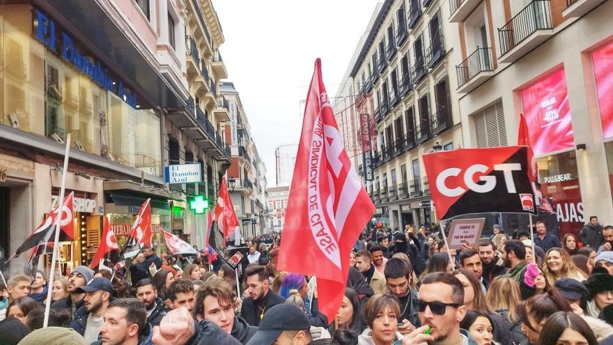 Trabajadores de Inditex protestan en Madrid por una subida salarial y condiciones laborales 