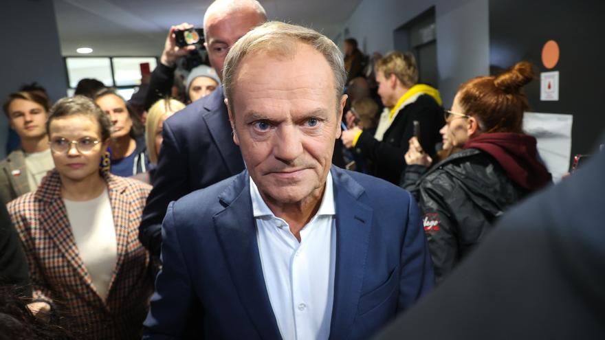 Los primeros sondeos en Polonia dan al bloque de la oposición liderado por Tusk mayoría para gobernar