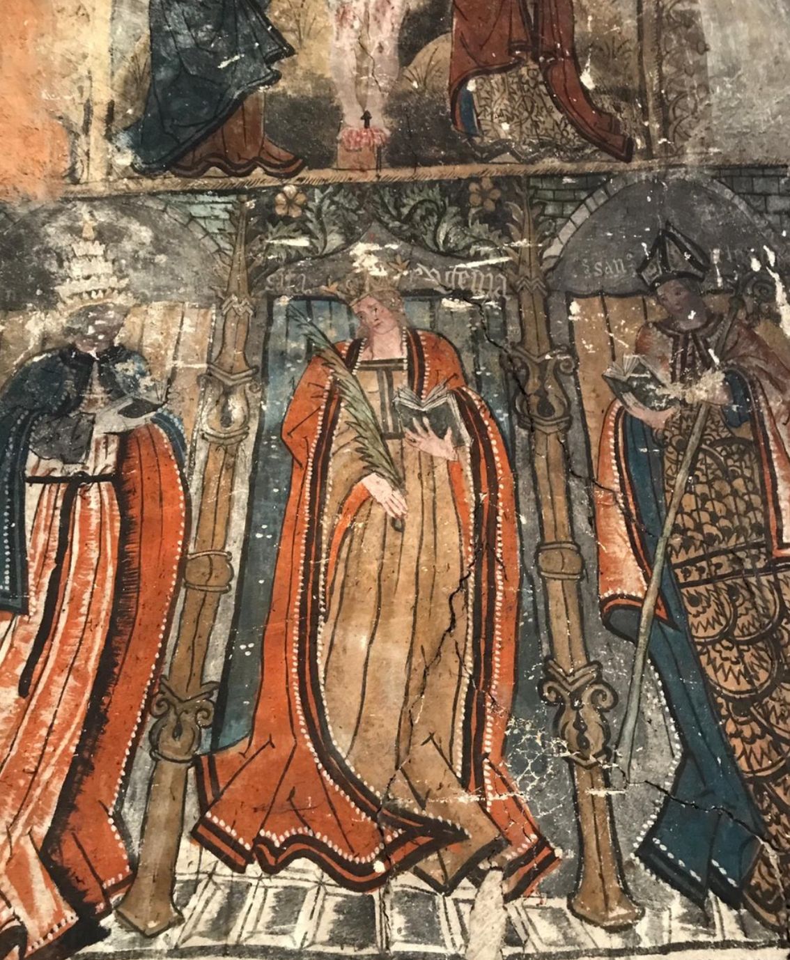 Pinturas recuperadas en la iglesia de Santa Eugenia, en Villaverde (Vega de Liébana)