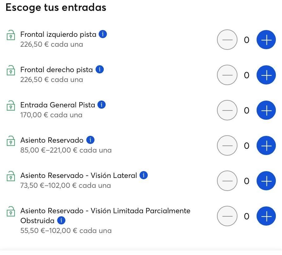 Captura de la venta de entradas para ver a Taylor Swift en Ticketmaster