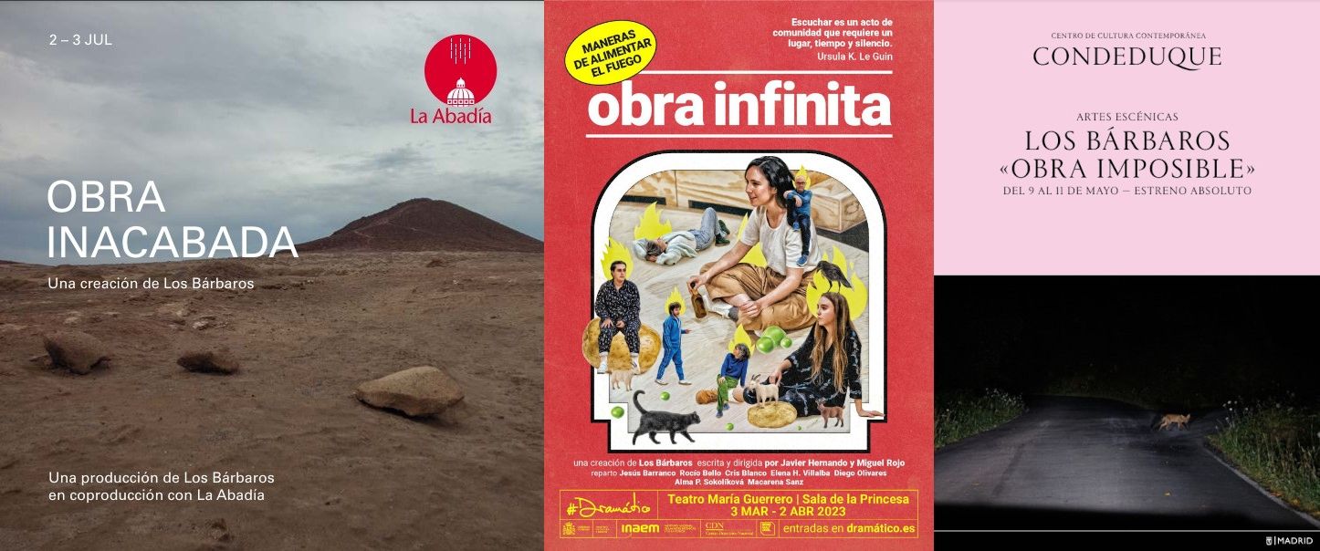 Carteles de las tres obras de Los Bárbaros que componen la trilogía