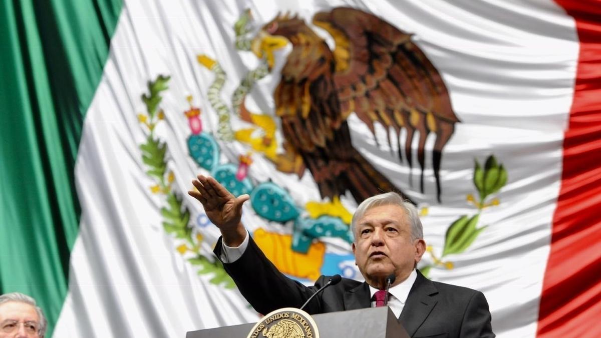 López Obrador, en su toma de posesión en 2018.