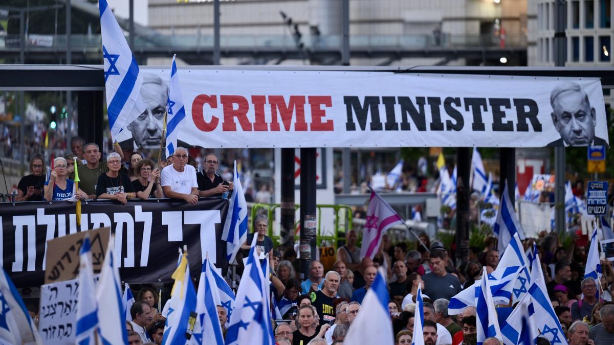 Protesta contra Netanyahu en Tel Aviv