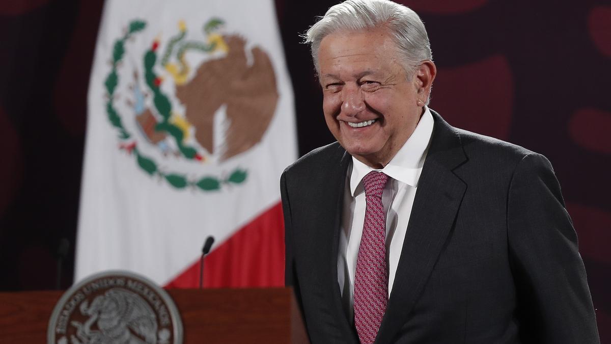 El presidente de México, Andrés Manuel López Obrador, durante unas de sus ruedas de prensa matutinas. 