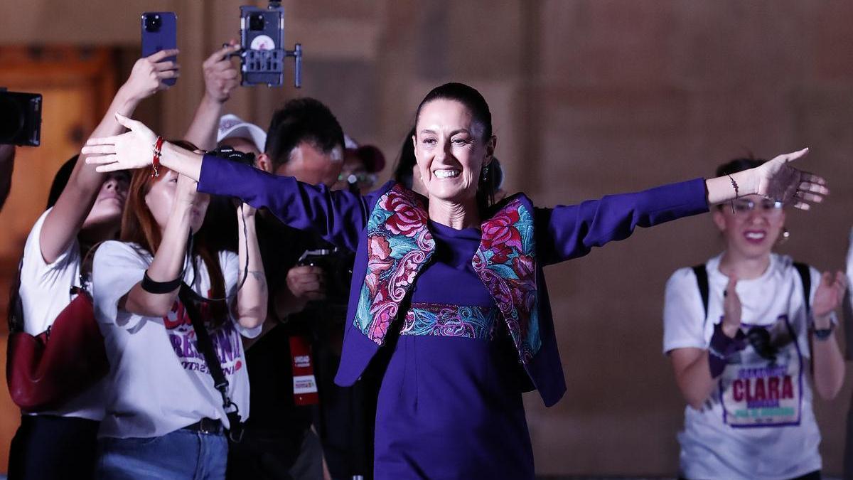 Claudia Sheinbaum celebra los resultados de las elecciones en México.