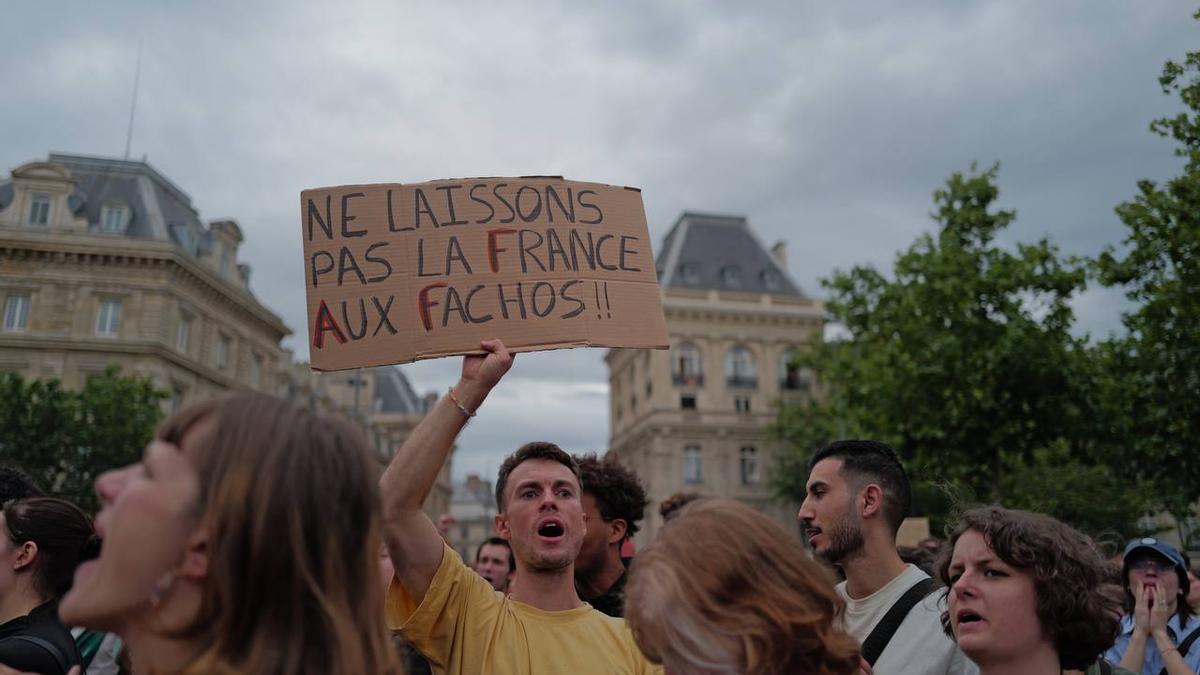 Manifestantes en París