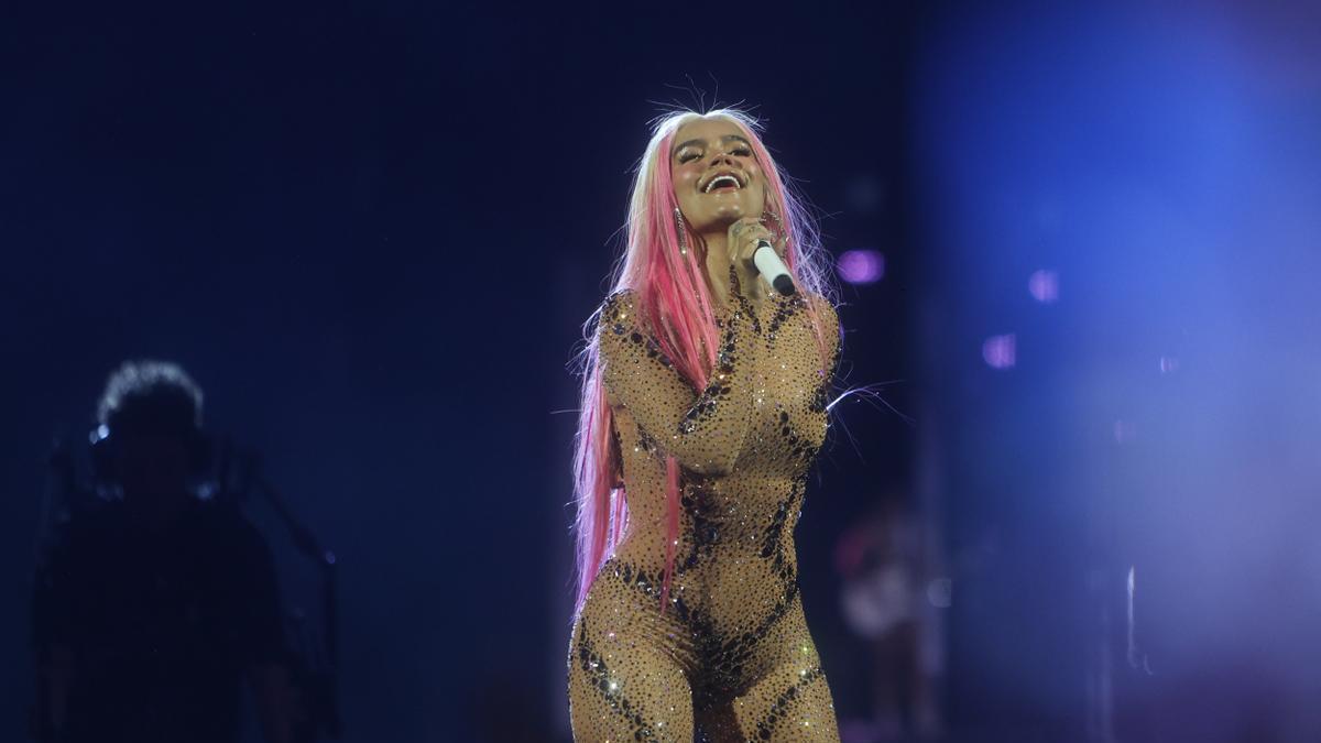 'La Bichota', durante su concierto en Madrid