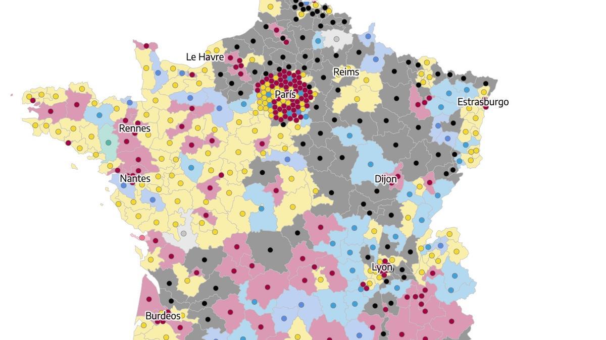 MAPA | Resultados de la segunda vuelta de las elecciones en Francia, circunscripción por circunscripción