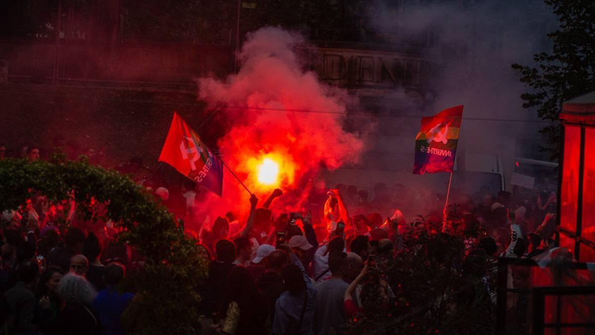 Celebración de los resultados en París