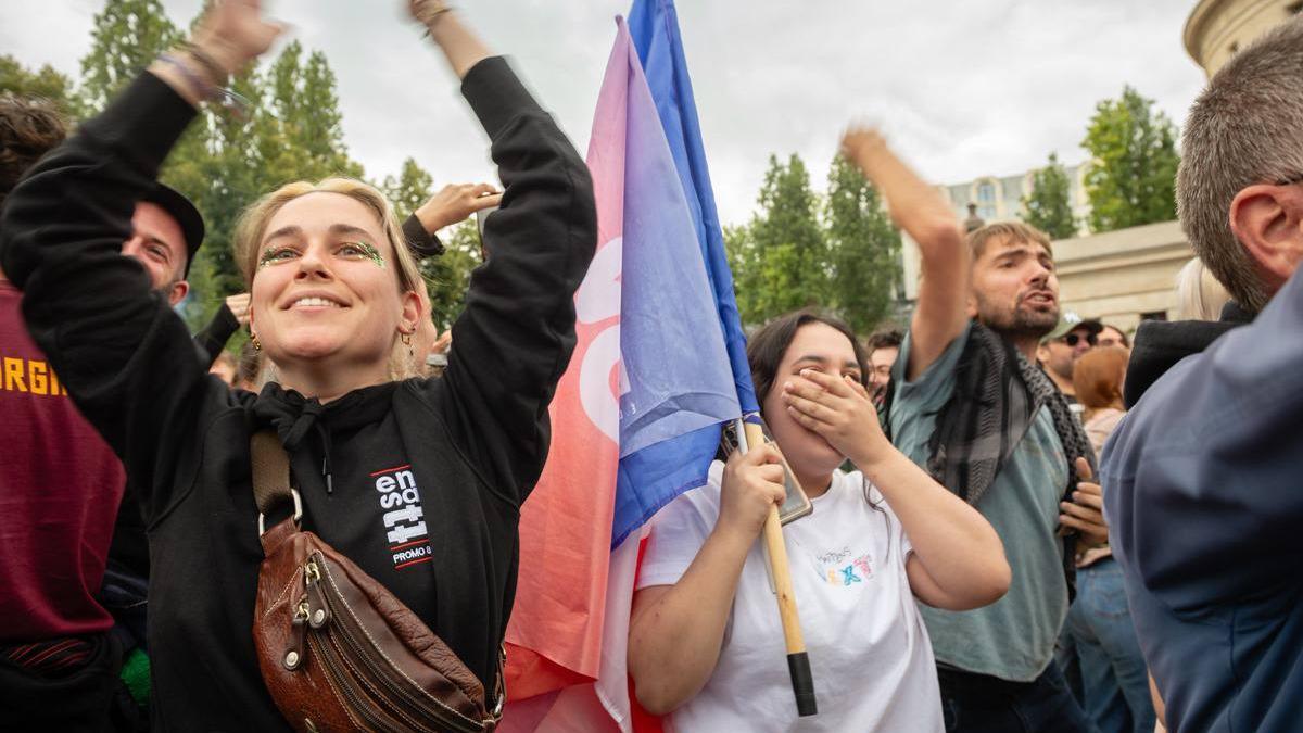 Celebración de resultados en Francia