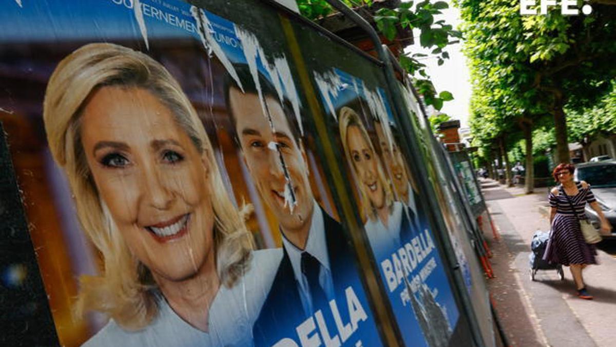 Marine Le Pen, al final de la jornada de las legislativas francesas