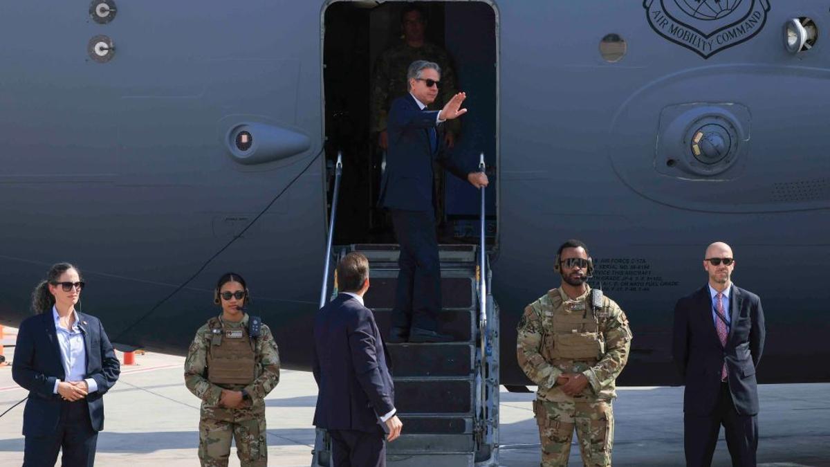 El secretario de Estado de EEUU, Antony Blinken, durante su visita a Israel