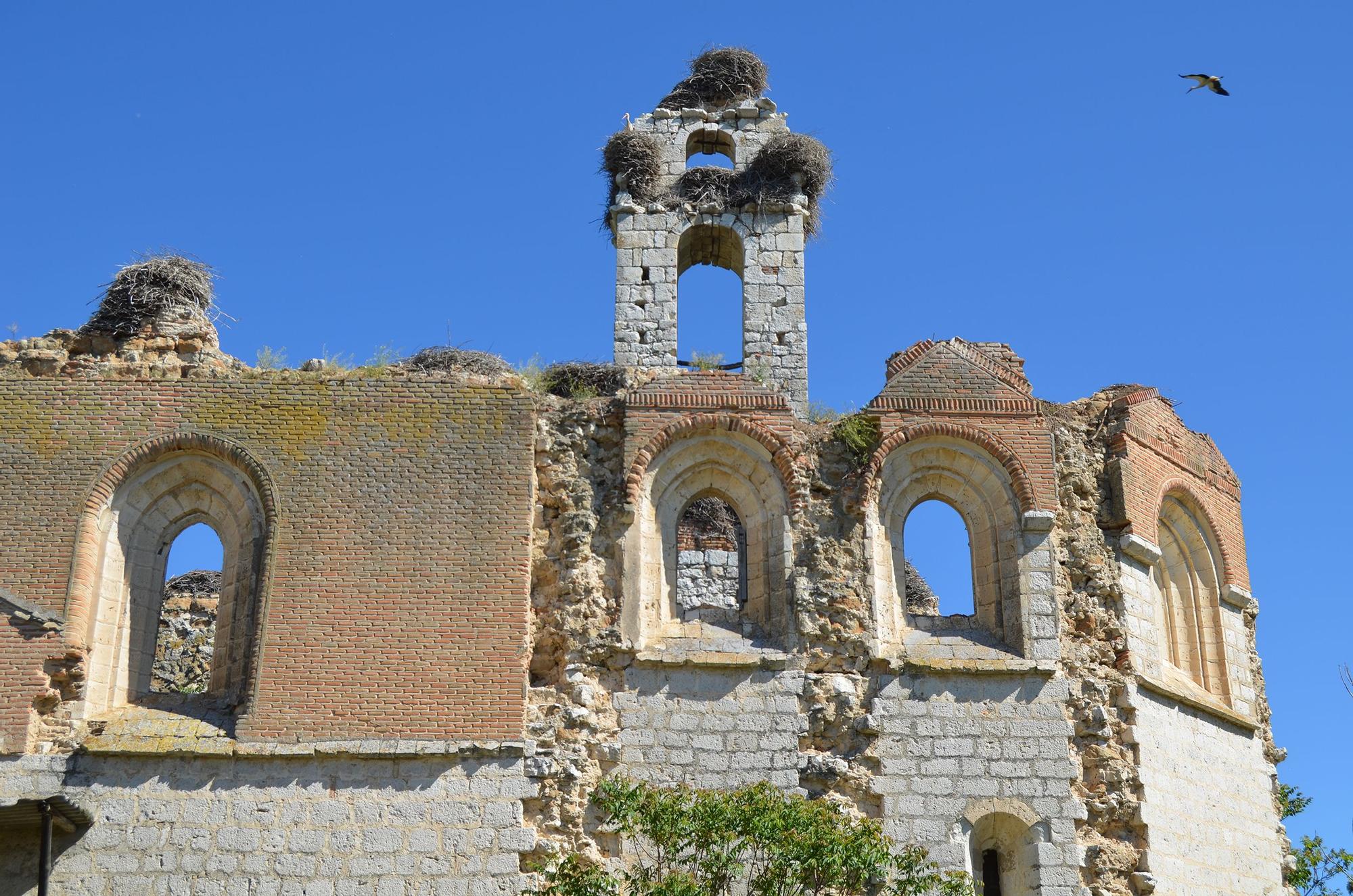 Muros de la iglesia de la cartuja, con visibles nidos de cigüeña