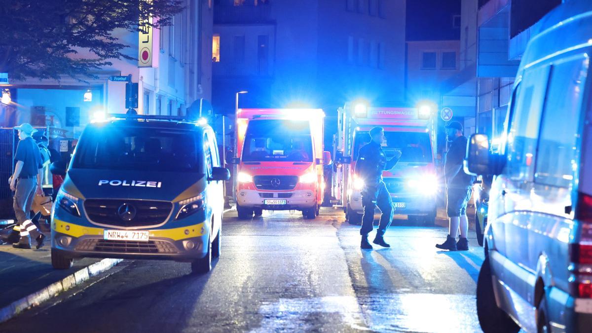 Policía y ambulancias cerca del lugar de los hechos, que han tenido lugar durante las celebraciones del 650 aniversario de la ciudad.