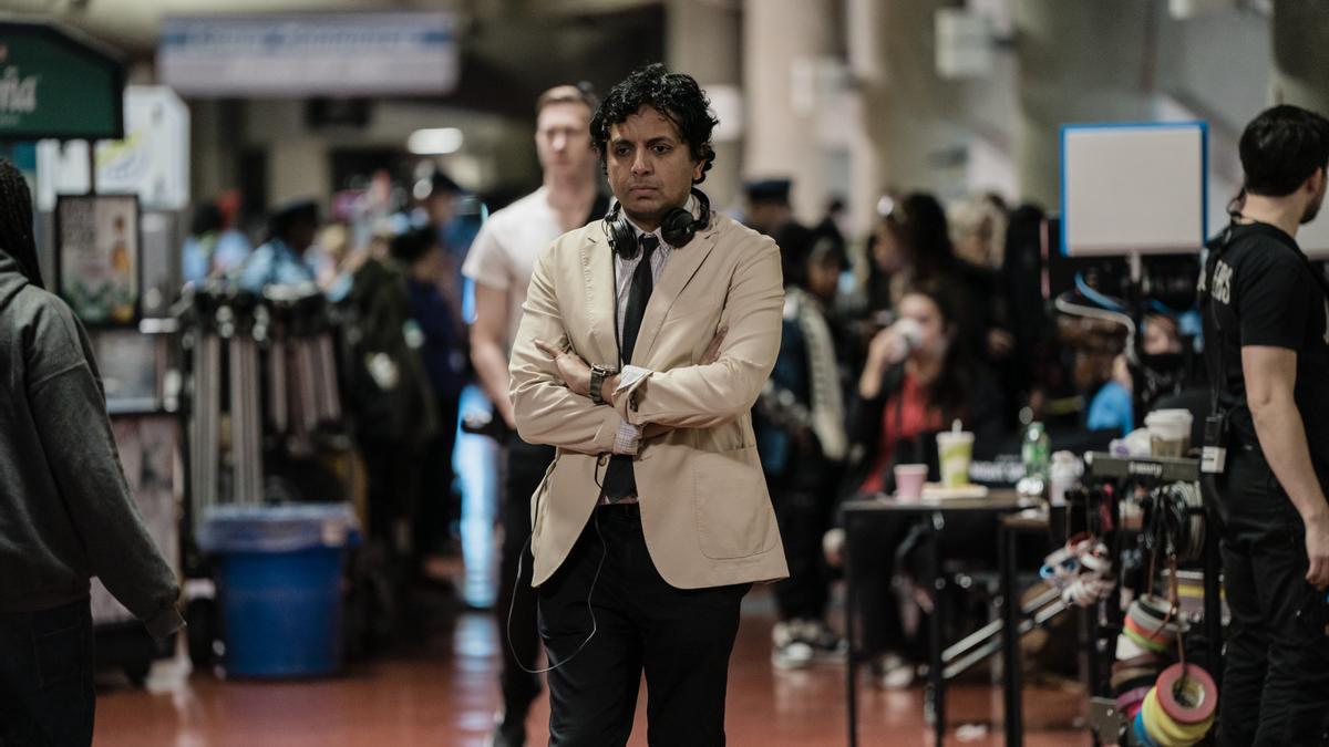 M. Night Shyamalan en el set de rodaje de 