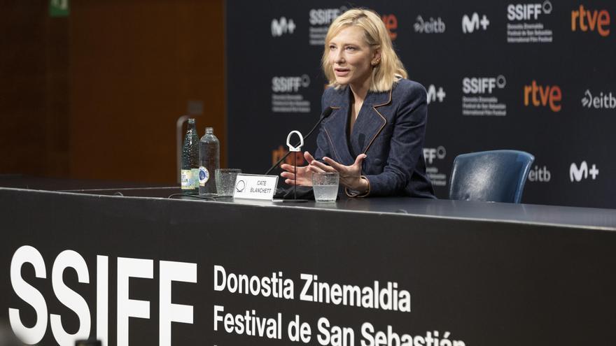 Cate Blanchett, durante la rueda de prensa en el Festival de San Sebastián