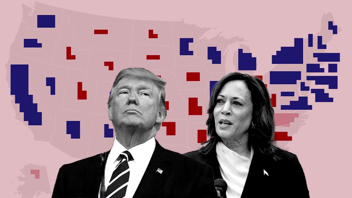 Así van las encuestas en EEUU: Harris aventaja a Trump en votos, pero puede no ser suficiente