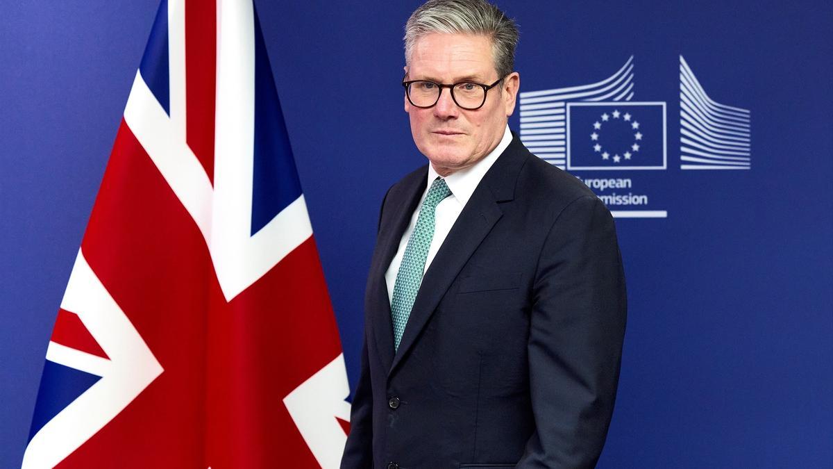 El primer ministro Keir Starmer en la sede de la Comisión Europea, en Bruselas, el 2 de octubre.