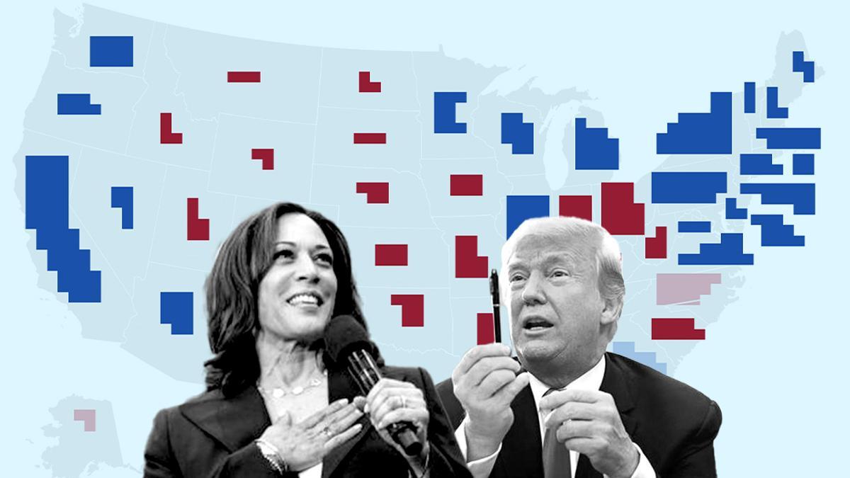 Así van las encuestas en EEUU: Trump y Harris empatan en varios estados clave que se decidirán por pocos votos