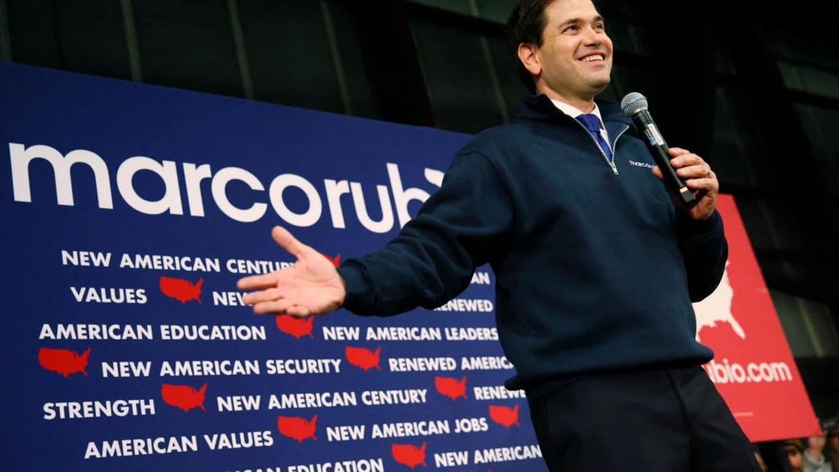 El senador Marco Rubio durante un mitin de su campaña en las primarias republicanas, en Manchester, New Hampshire, el 7 de febrero de 2016.