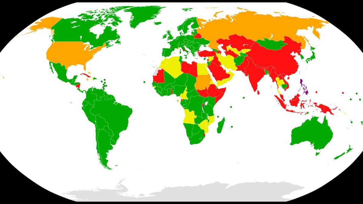 Los países en color verde son los que han ratificado el Estatuto de Roma y por tanto están obligados a arrestar a Netanyahu y Gallant si pisan su territorio