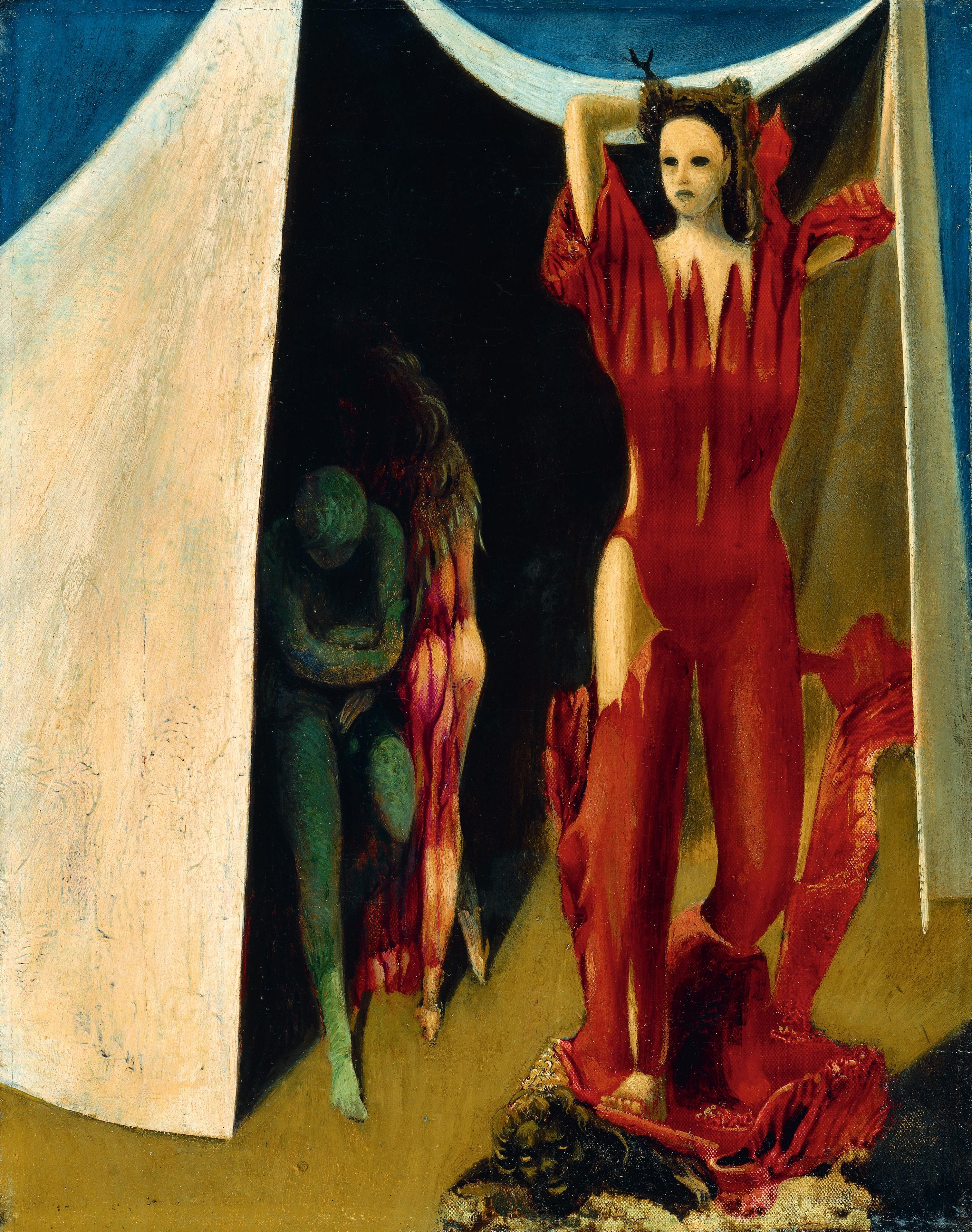 Max Ernst, Lot’s Daughters (Las hjijas de Lot), 1943, óleo sobre lienzo, 35.3 x 27.7 cm, colección Ulla y Heiner Pietzsch, Berlín