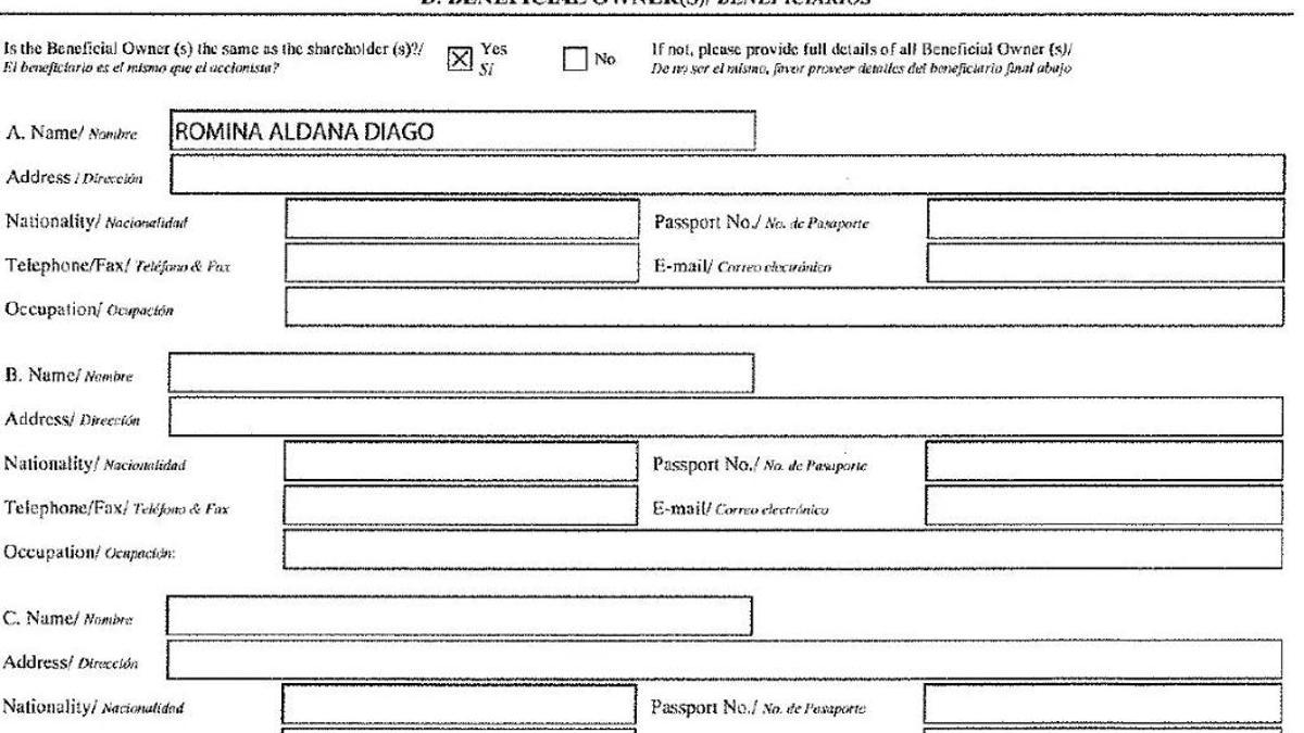 En los documentos, Sunstar Point tiene como beneficiaria final a Diago.