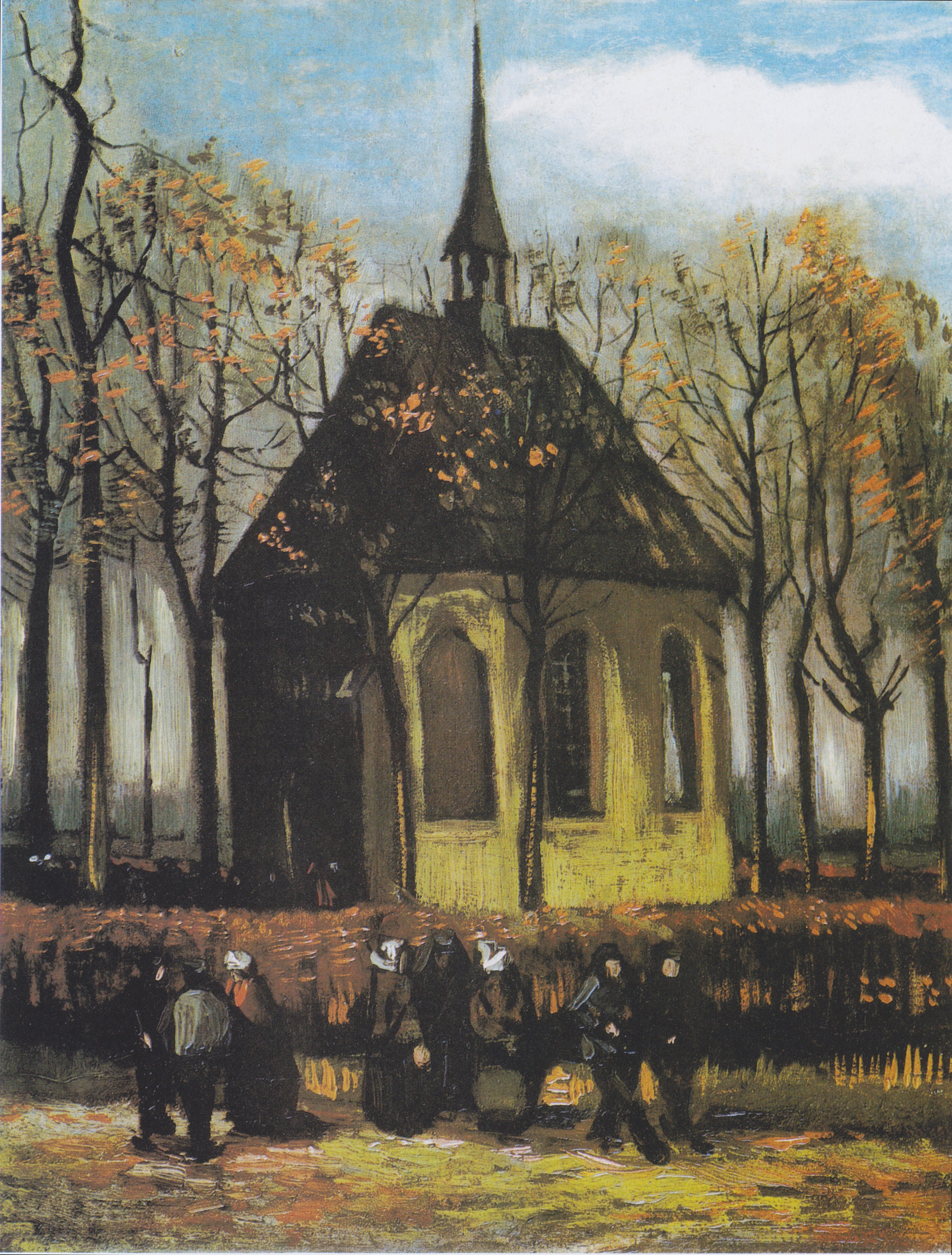 La iglesia protestante en Nuenen, en un pintura de Van Gogh.