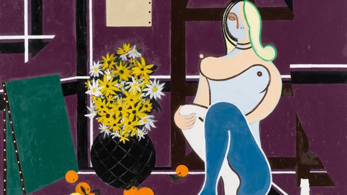 Seated Woman and Daisies, de Farah Atassi