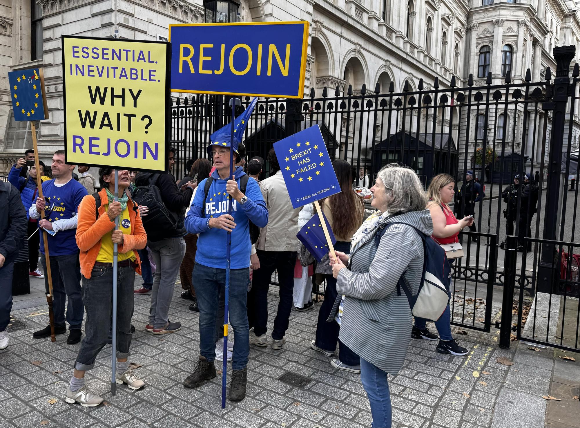 Asistentes a la "National Rejoin March", en septiembre en Londres