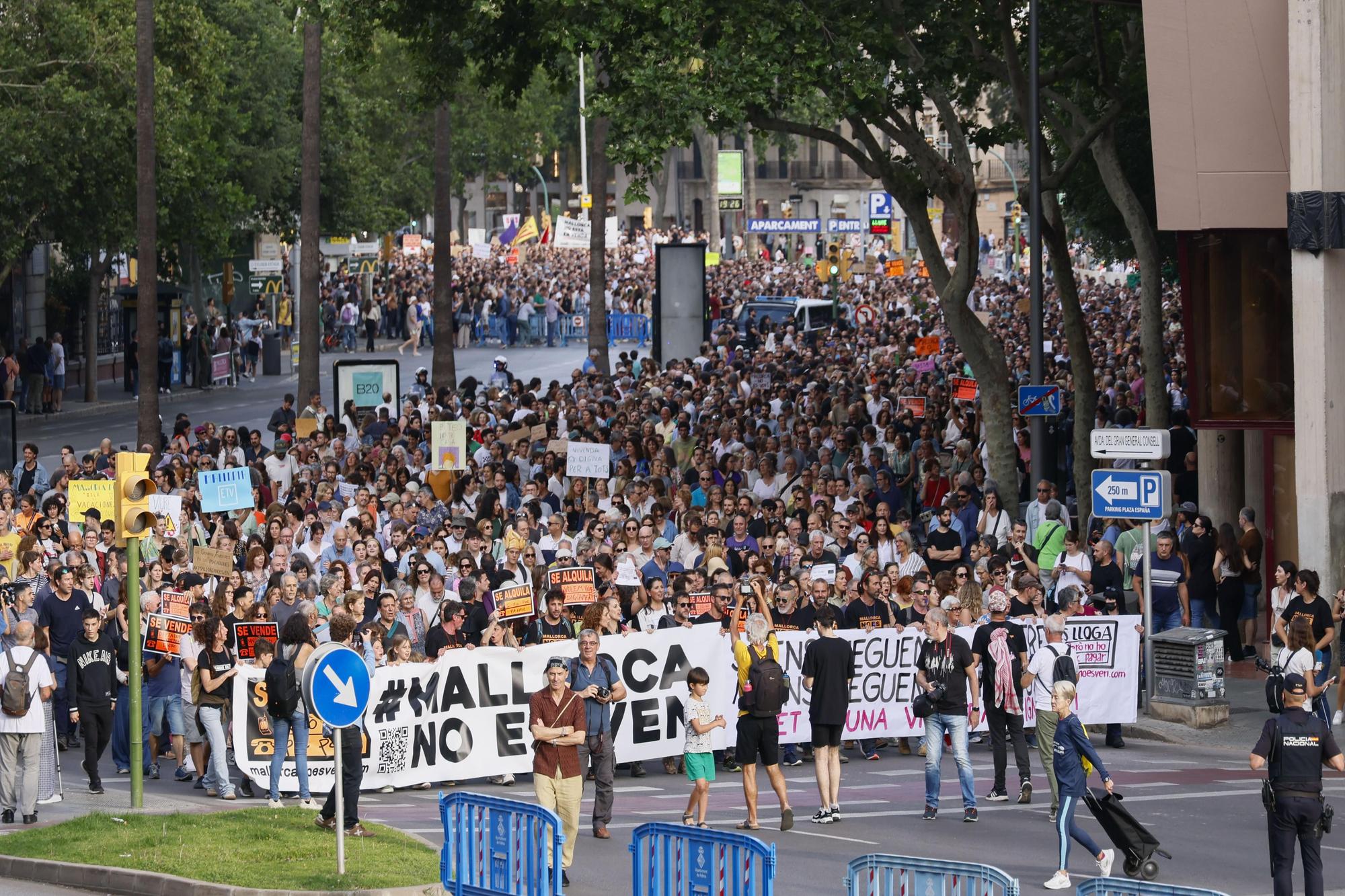 Protesta contra la masificación turística en Palma.