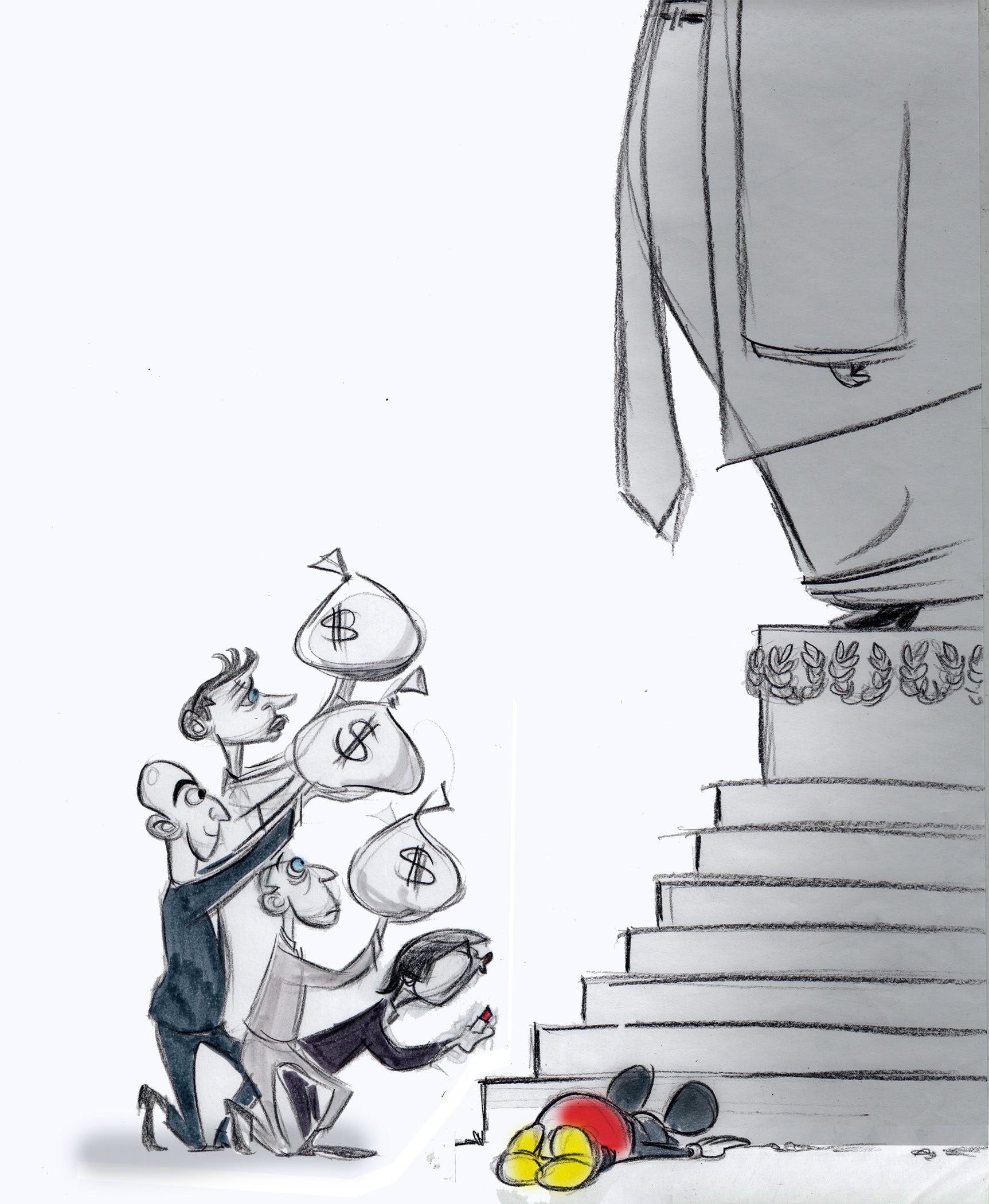 Borrador de la viñeta de Ann Telnaes