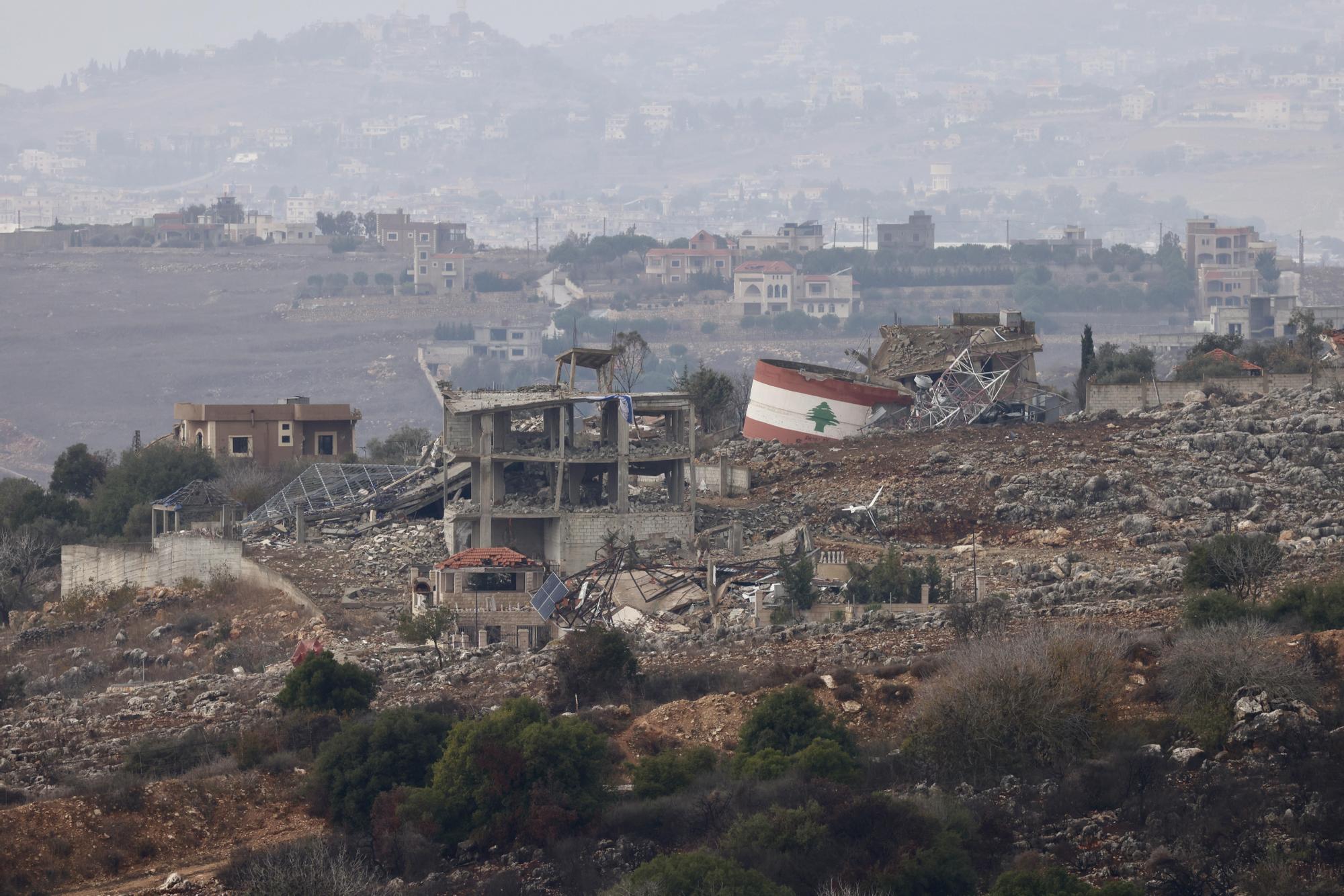 Imagen de la frontera entre Líbano e Israel desde el lado israelí en noviembre