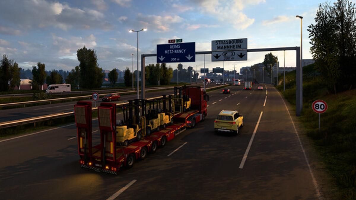 Vista de la autopista en el 'Euro Truck Simulator 2'