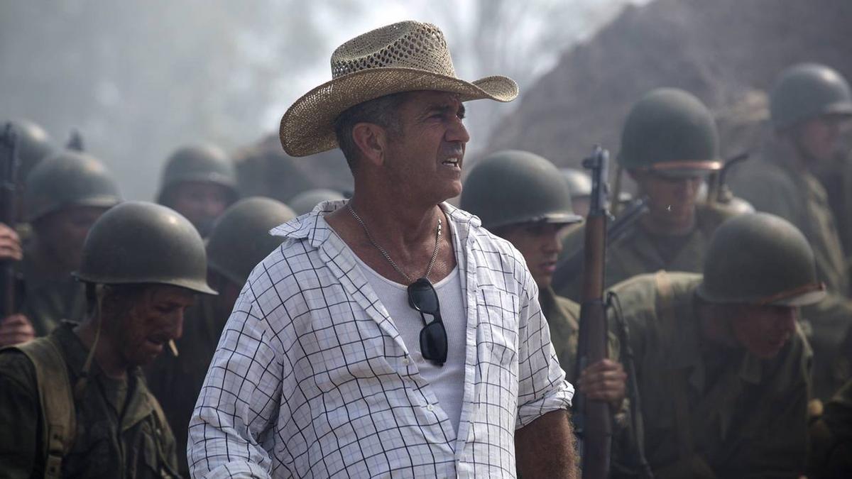 Mel Gibson en el set de 'Hasta el último hombre'