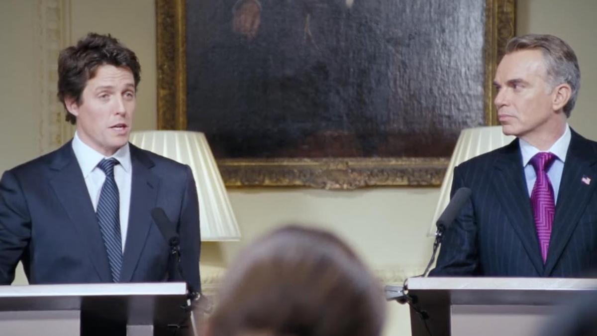 La escena de la rueda de prensa de la película 'Love Actually' entre un primer ministro británico y un presidente de EEUU de ficción