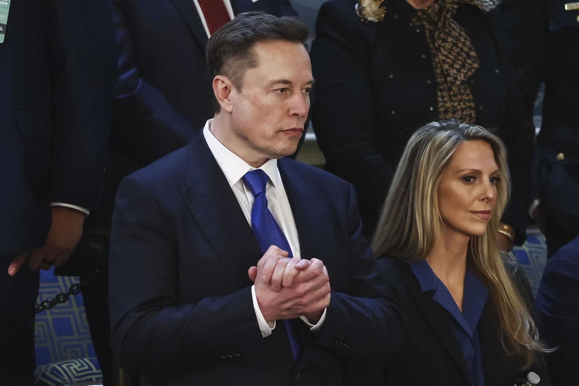 Elon Musk, en el discurso de Trump en el Capitolio de EEUU. 