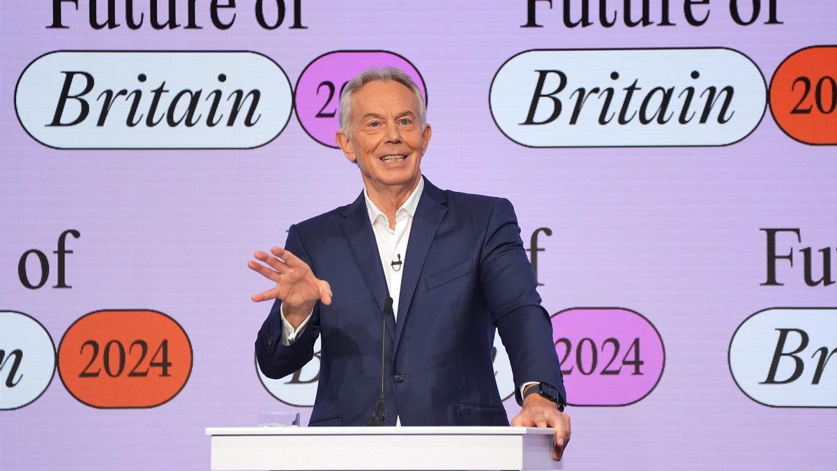 El ex primer ministro británico Tony Blair durante una conferencia de su fundación el 9 de julio de 2024, en Londres.