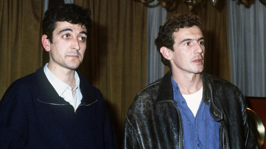 Manolo García y Quimi Portet en la SGAE el 3 de diciembre de 1987