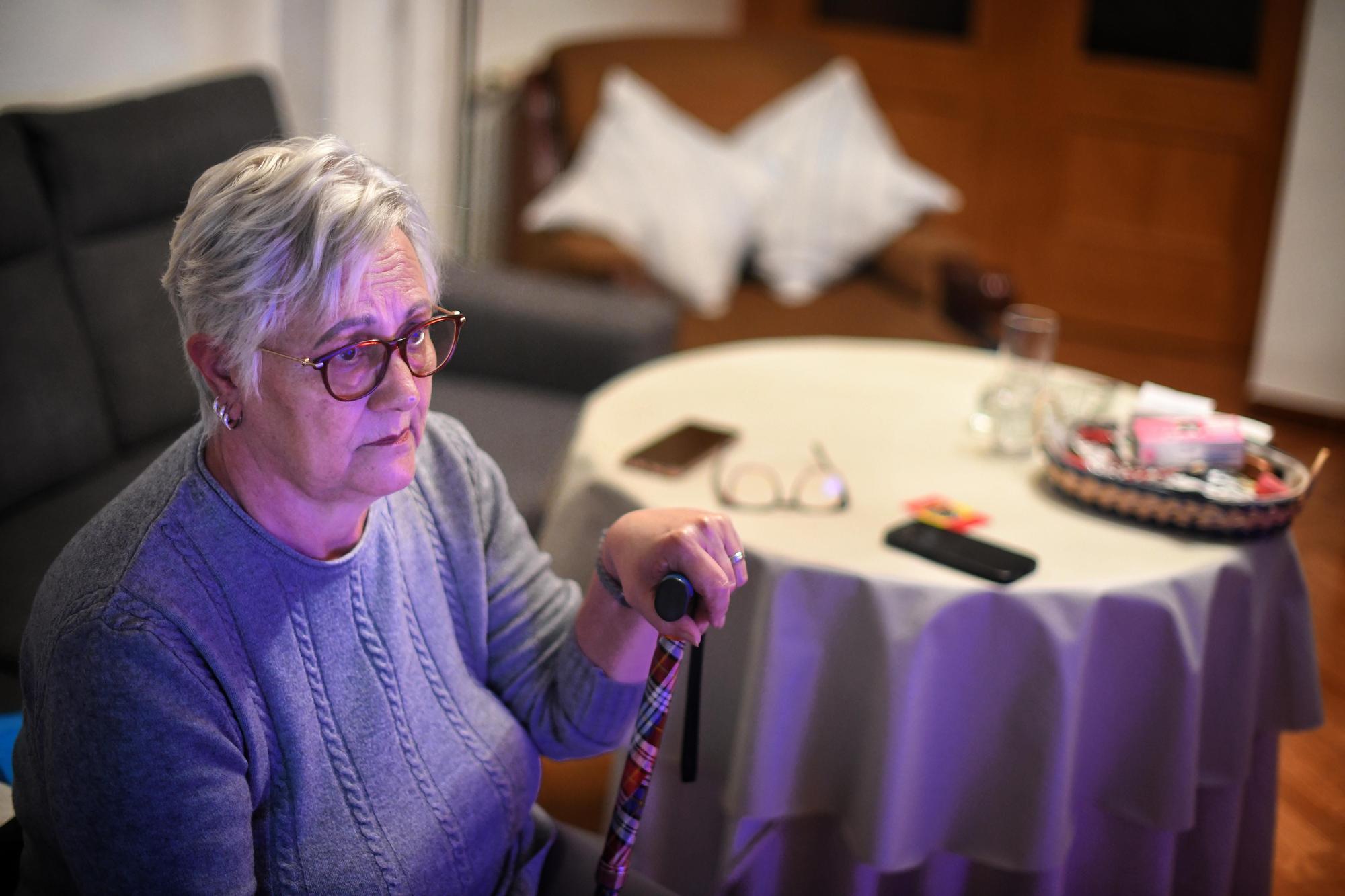 Manuela, en su vivienda situada en el barrio de San Blas, Madrid