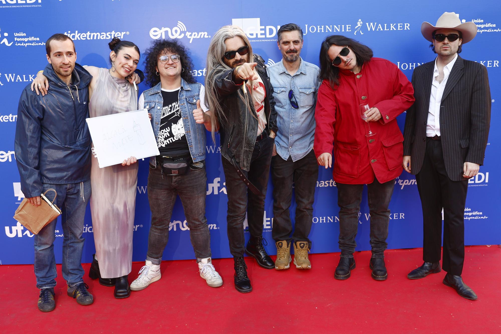 El grupo musical Alcalá Norte a su llegada a los Premios de la Música Independiente (MIN)