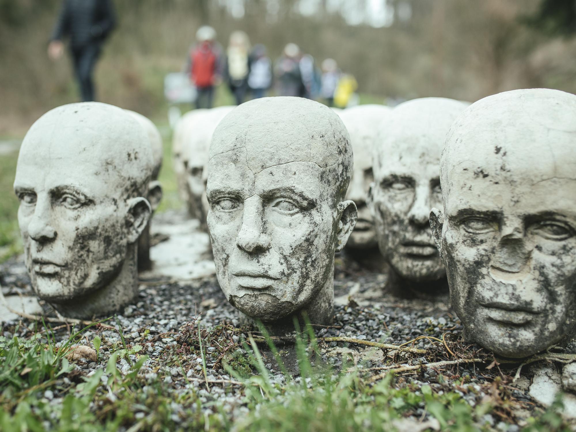 Monumento a las 'marchas de la muerte' en Wiener Graben, Mauthausen.