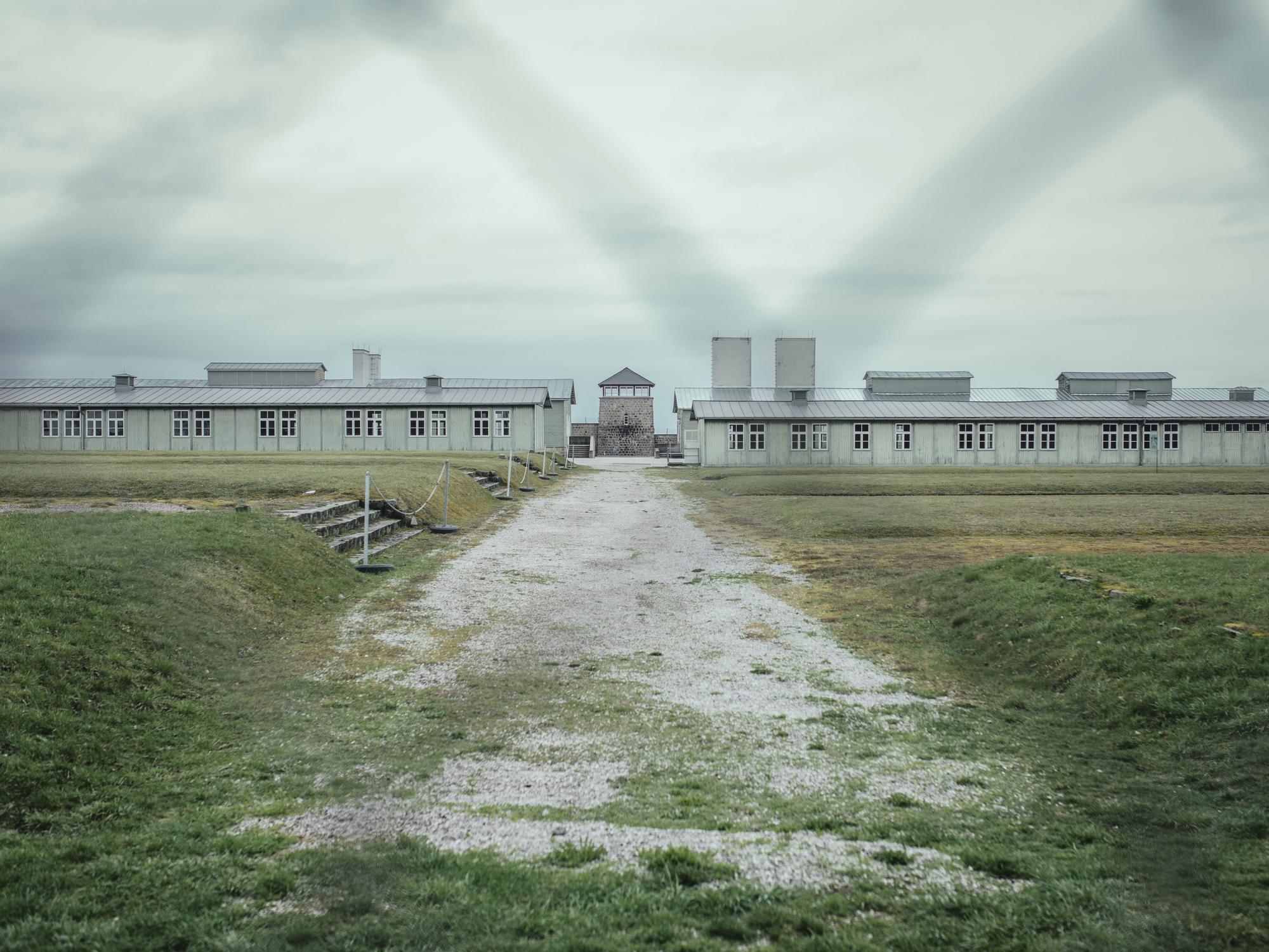 El área de las barracas en el campo de concentración de Mauthausen.